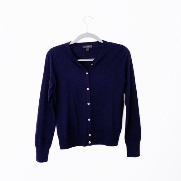 J. Crew Sweaters - J. Crew Navy Blue Cardigan with Gold Buttons